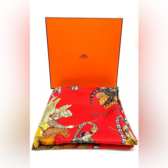 HERMES Carre 90 90th Anniversary of the Sun King Silk Scarf - Picture 1 of 11